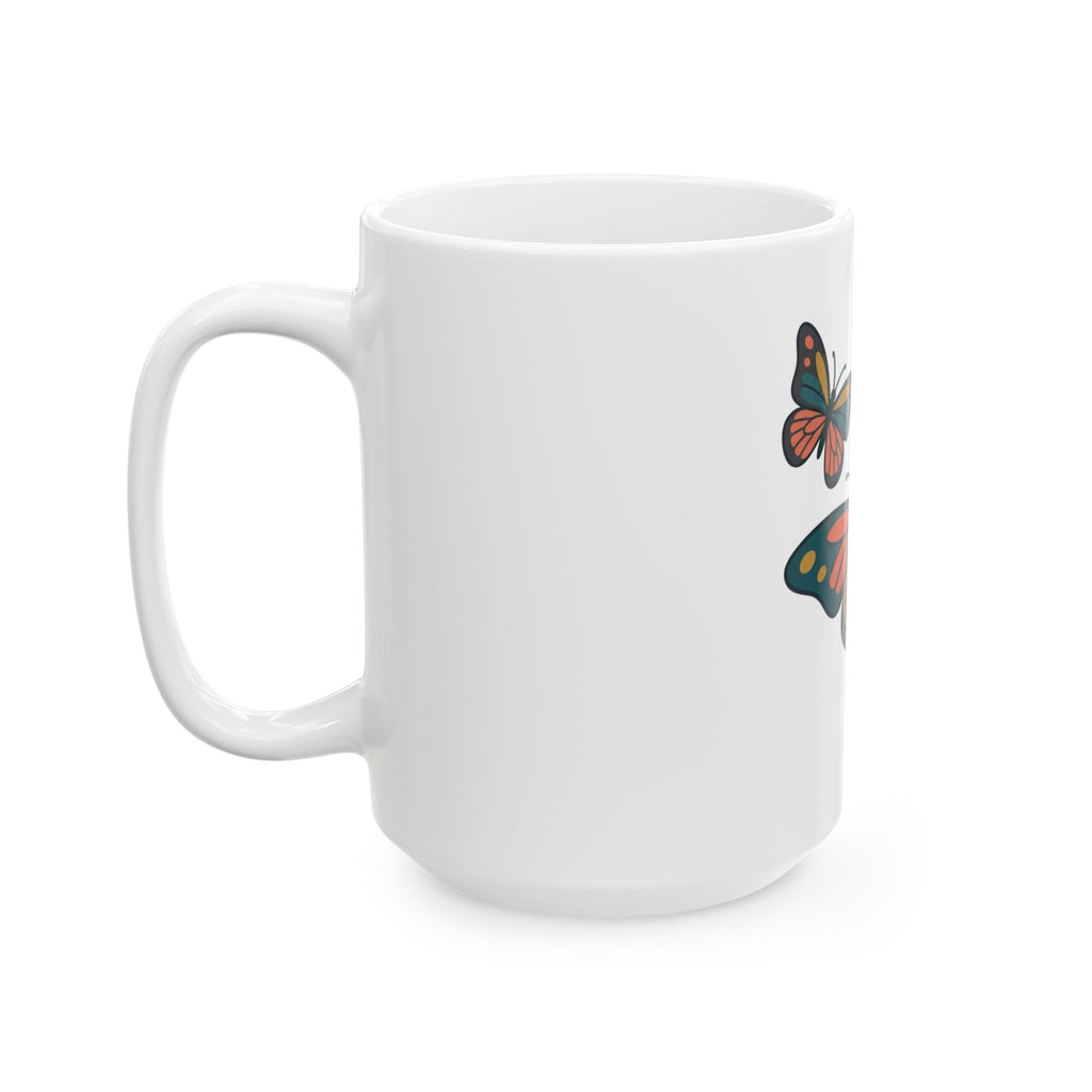 Butterfly Ceramic Mug — Colorful Monarch Butterfly Coffee Cup (11oz & 15oz)
